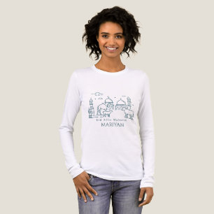 Minimale Eid al Adha Lijn Kunst Dier Meisjes Tri-Blend Shirt