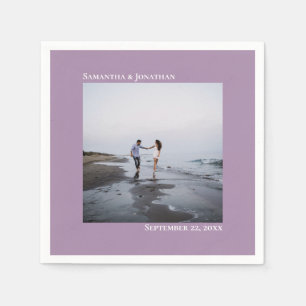 Minimale Elegance Modern Lavender Weddenfoto Servet