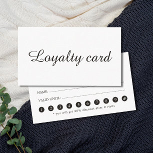 Minimale Elegant Beauty Salon Loyalty-kaart Klantenkaartje