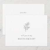 Minimale elegant... ben je mijn Bridesmaid? (Voorkant / Achterkant)