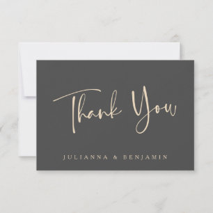 Minimale Elegant Black Script Wedding Persoonlijk Bedankkaart