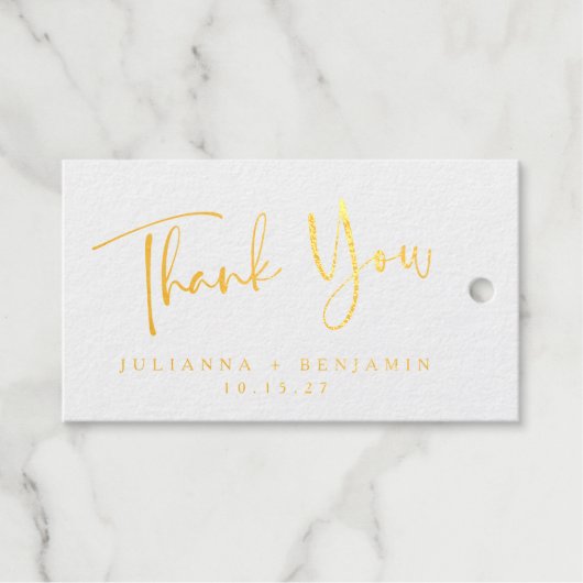 Minimale Elegant Black Script Wedding Persoonlijk Cadeaulabels (Voorkant (horizontaal))