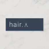 Minimale Elegant Blue Scissors Haarstylist Mini Visitekaartje (Voorkant)