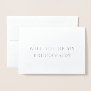 Minimale Elegant Bridesmaid-conceptkaart Folie Kaarten