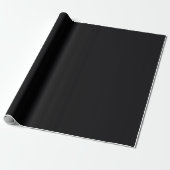 Minimale Elegant Chic Solid Midnight Black Plain Cadeaupapier (Uitgerold)