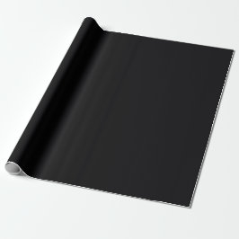 Minimale Elegant Chic Solid Midnight Black Plain Cadeaupapier
