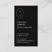 Minimale Elegant Custom Monogram Crest Photo Lijst Visitekaartje (Achterkant)