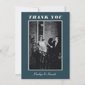 Minimale Elegant Dark Blauwgroen Weddenschap Aange Bedankkaart (Voorkant)