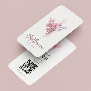 Minimale Elegant Florist Qr-code Visitekaartje