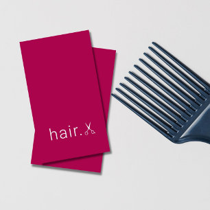 Minimale Elegant Fuchsia White Scissors Hair Visitekaartje