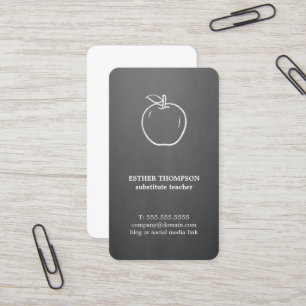Minimale Elegant Gray White Apple-leraar Visitekaartje