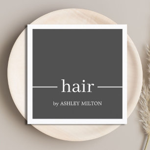 Minimale Elegant Grey White Haarstylist Vierkante Visitekaartje