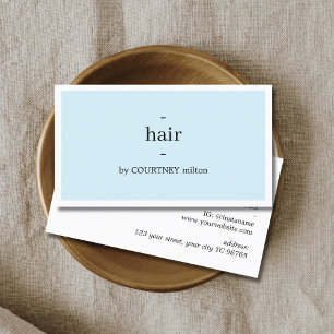 Minimale Elegant Light Blue Haarstylist Visitekaartje