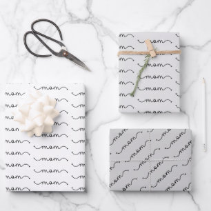 Minimale elegant mam Typografie-Moederdag Inpakpapier Vel