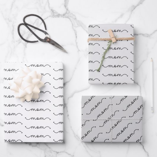 Minimale elegant mam Typografie Moederdag Inpakpapier Vel (Voorkant)