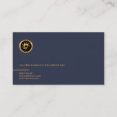 Minimale Elegant Plain Simple Charming Blue CEO Visitekaartje (Achterkant)