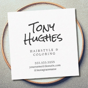 Minimale Elegant Plain White Hairdresser Vierkante Visitekaartje