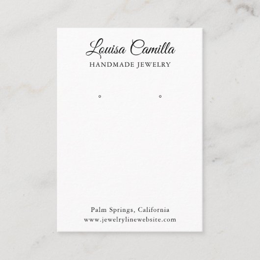 Minimale Elegant Script Earning Display Card Visitekaartje (Voorkant)