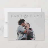 Minimale Elegant Script Photo Save the Date (Voorkant)