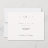 Minimale Elegant Script Photo Save the Date (Achterkant)