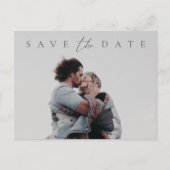 Minimale Elegant Script Photo Save the Date Briefkaart (Voorkant)