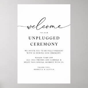 Minimale Elegant Wedding Unplugged Ceremonie Poster