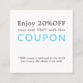 Minimale Elegant White Blue Salon Coupon (Voorkant)