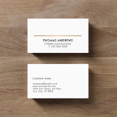 Minimale Elegant White Faux Gold Line Consultant Visitekaartje