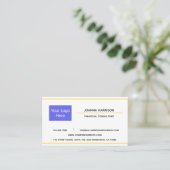 Minimale Elegant White Logo Shiny Gold Lines Visitekaartje (Staand voorkant)