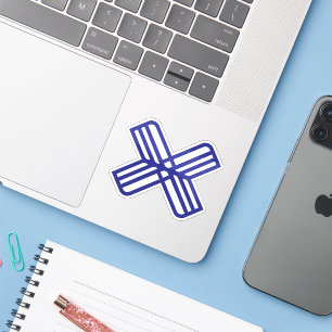 Minimale Elegante Blauwe Letter X Monogram Sticker
