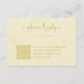 Minimale Elegante Bloemen RSVP | QR-code bruiloft Informatiekaartje (Voorkant)