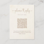 Minimale Elegante Bloemen RSVP | QR-code bruiloft Informatiekaartje (Voorkant)