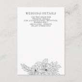 Minimale Elegante Bloemen Schets Bruiloft Informatiekaartje (Voorkant)