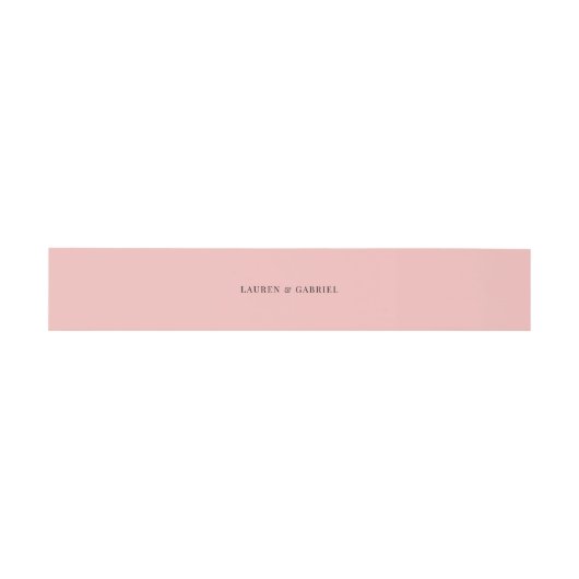 Minimale Elegante Blush Roze Bruiloft Uitnodigingen Wikkel (Vlak)