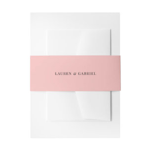 Minimale Elegante Blush Roze Bruiloft Uitnodigingen Wikkel