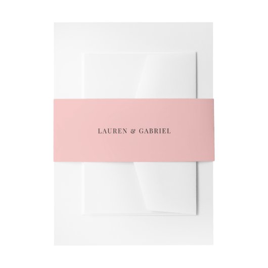 Minimale Elegante Blush Roze Bruiloft Uitnodigingen Wikkel (Voorkant Voorbeeld)