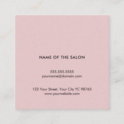 Minimale Elegante Blush Roze Wit Bobby Pins Haar Vierkante Visitekaartje (Achterkant)