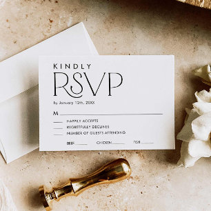Minimale Elegante Bruiloft RSVP-kaart RSVP Kaartje