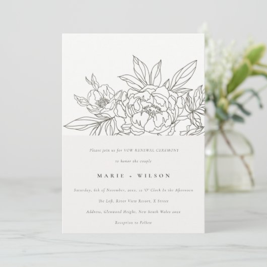 Minimale elegante bruine schets-ketch-hernieuwing kaart (Staand voorkant)