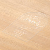Minimale Elegante Chique Script witte bruiloft op  Acryl Uitnodigingen (Laagn)