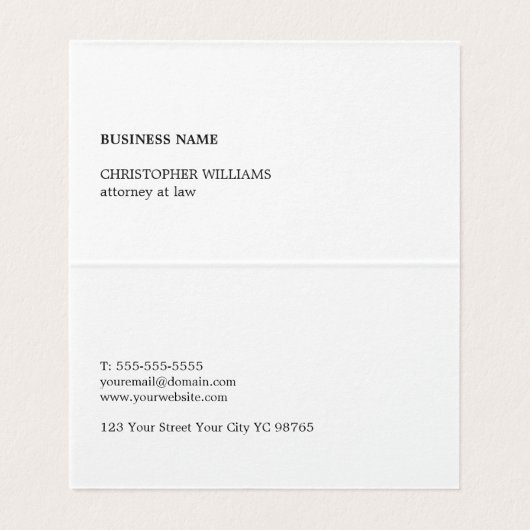 Minimale elegante Faux Gold Line Folded Business C Visitekaartjes (Binnenkant ongevouwen)