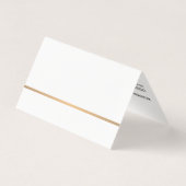 Minimale elegante Faux Gold Line Folded Business C Visitekaartjes (Achterkant)