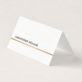 Minimale elegante Faux Gold Line Folded Business C Visitekaartjes (Voorkant)