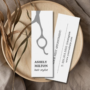 Minimale elegante grijze schaar Haarste Mini Visitekaartjes