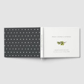 Minimale Elegante Groene Dennentak Bruidsdouche Gastenboek (Volledig)