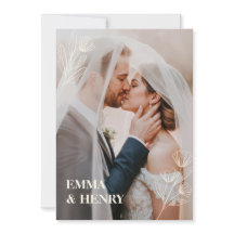 Minimale elegante huwelijksuitnodiging met bruid e