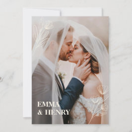 Minimale elegante huwelijksuitnodiging met bruid e kaart