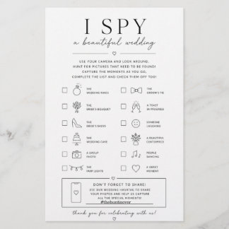 Minimale Elegante I Spy Huwelijksjacht Flyer