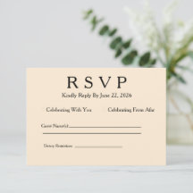 Minimale Elegante Ivoren RSVP Kaart