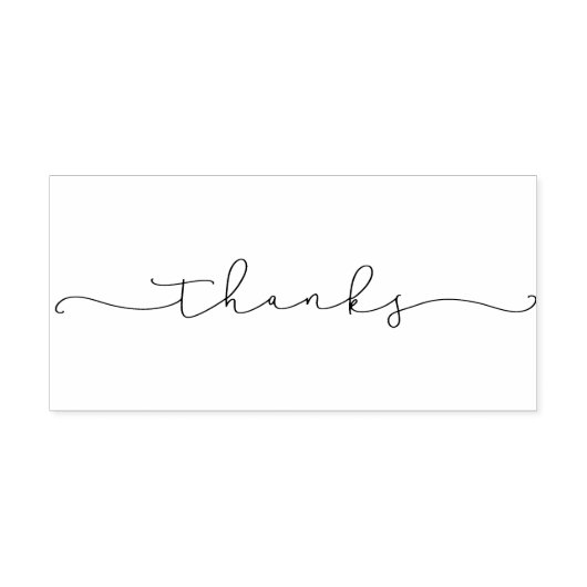 Minimale Elegante Kalligrafie Dank u Script Rubberstempel (Afrduk)